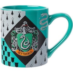Silver Buffalo Harry Potter Hogwarts Slytherin House Crest Ceramic Mug, 14 Ounce